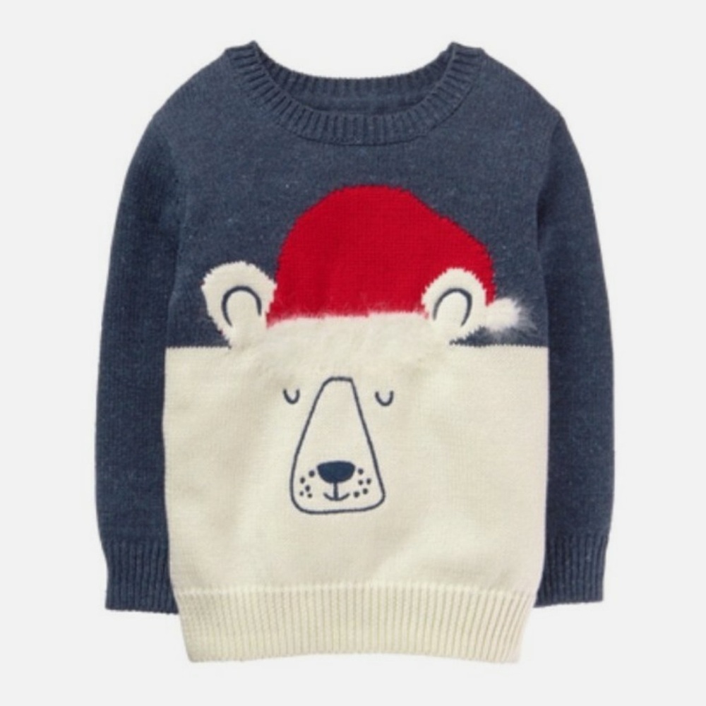 Gymboree Boys North Pole Party Santa Bear Pullover Sweater In Size 2T NWT